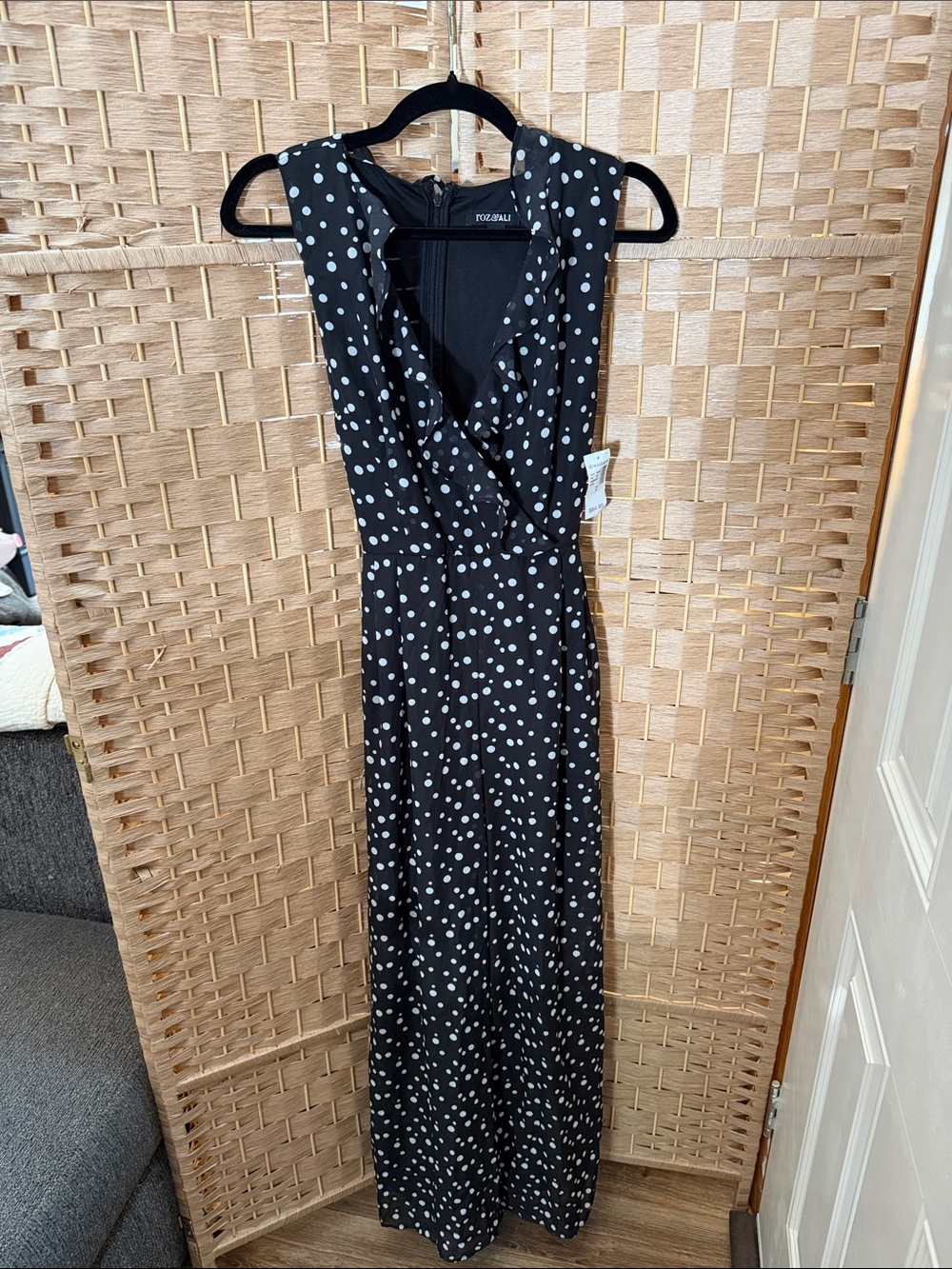 Black Polka Dot Maxi Dress